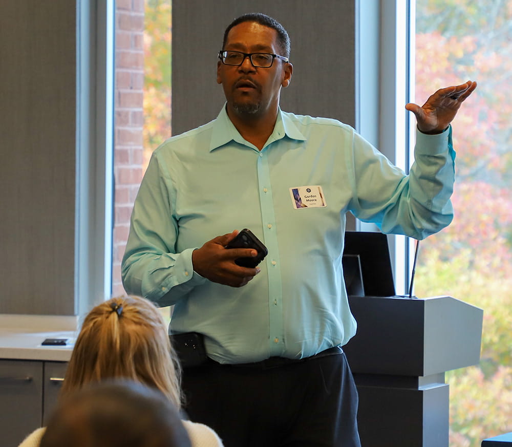 Gordon Moore speaking at Graduate Education Summit