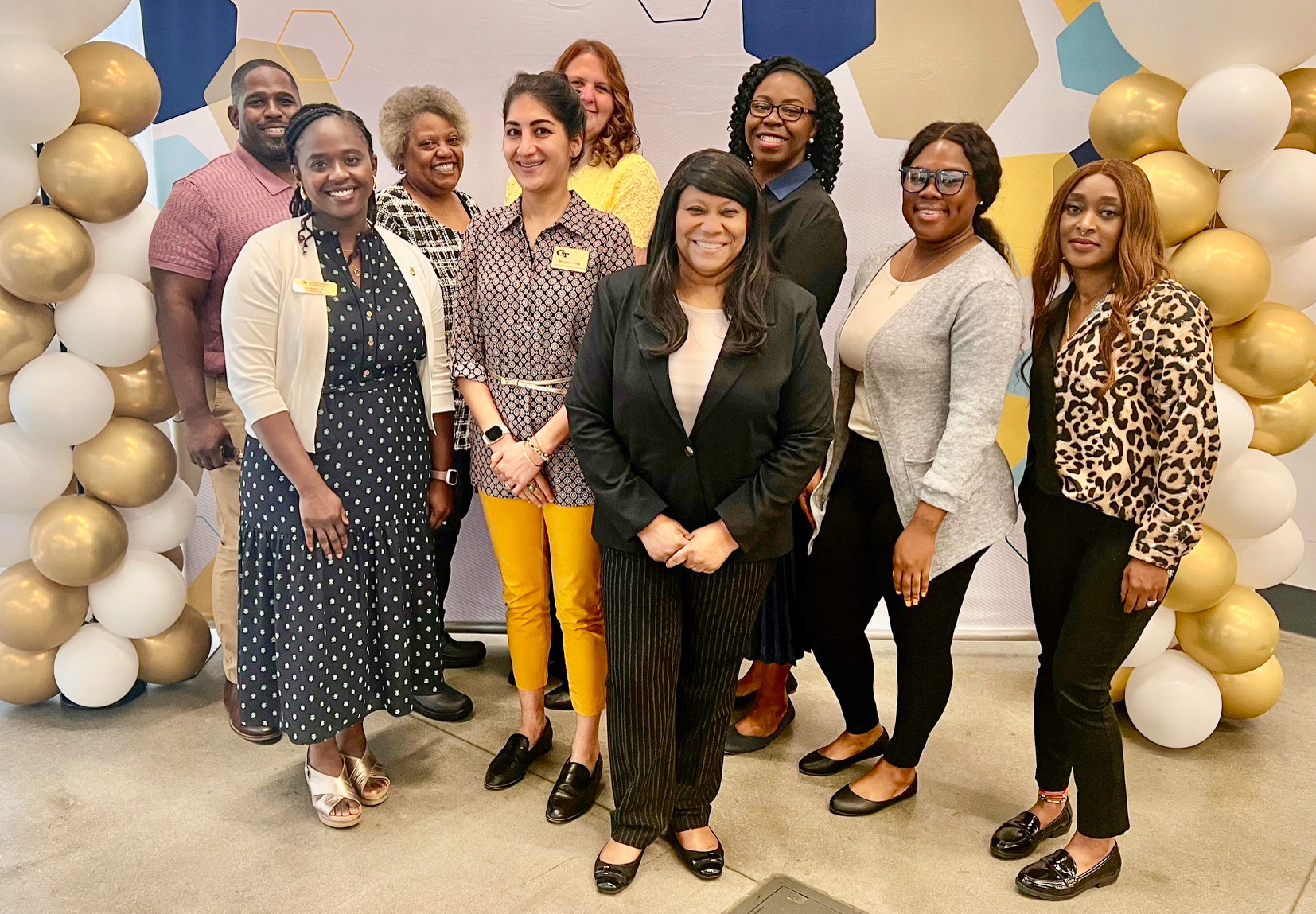 2025 Georgia Tech Staff Awards Grad Admissions Team: Joy Olabisi, Nazanin Tork, CJ Anderson, Shawn Crawford, Jennifer Collins, Petrice Hewitt, Mekisha McCray, Nicole Thomas